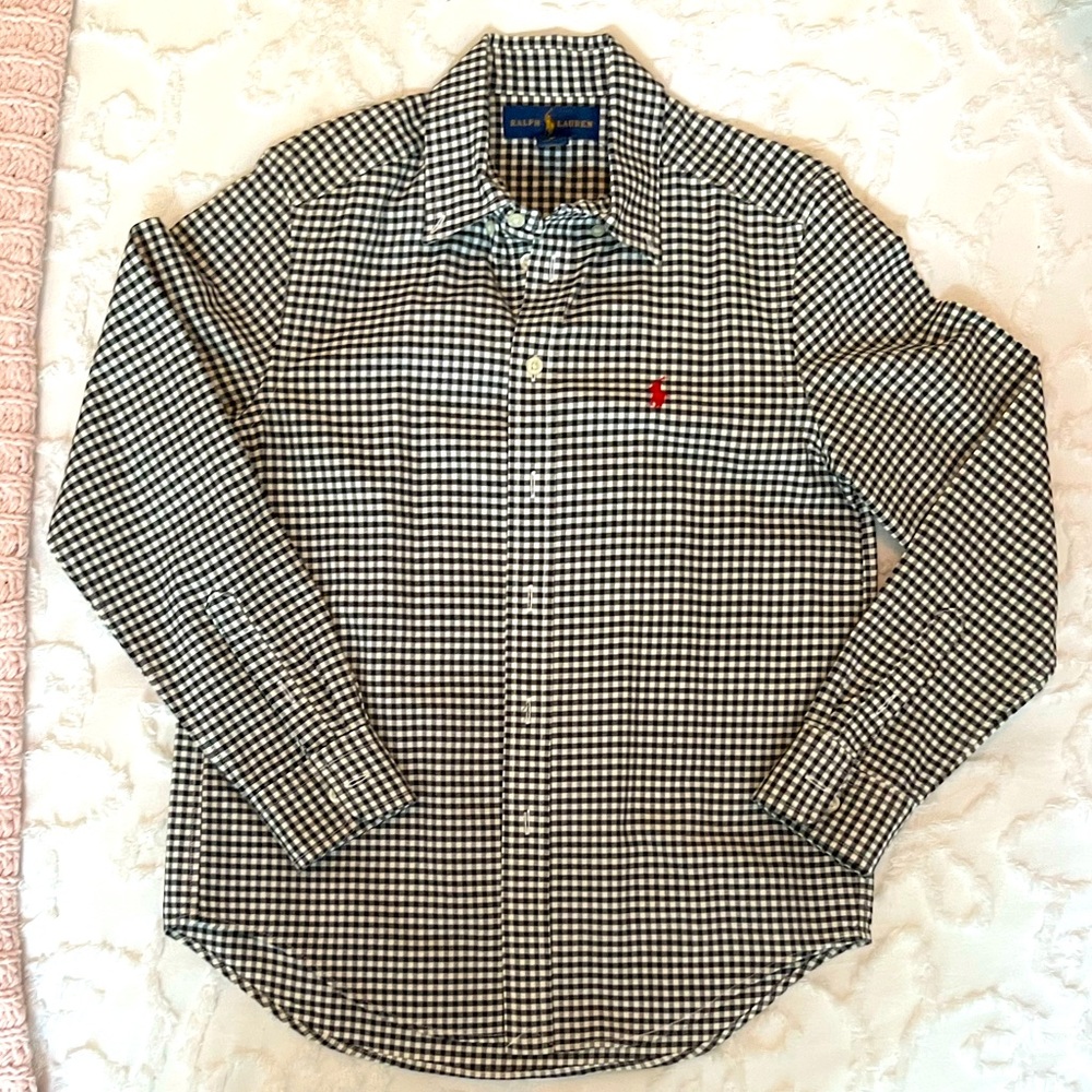 Ralph Lauren Boy's Long Sleeve Button-Down Collared Shirt Youth Size